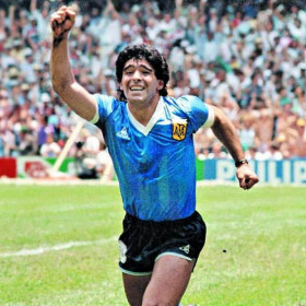 Segunda Equipación Argentina Azul Maradona 1986